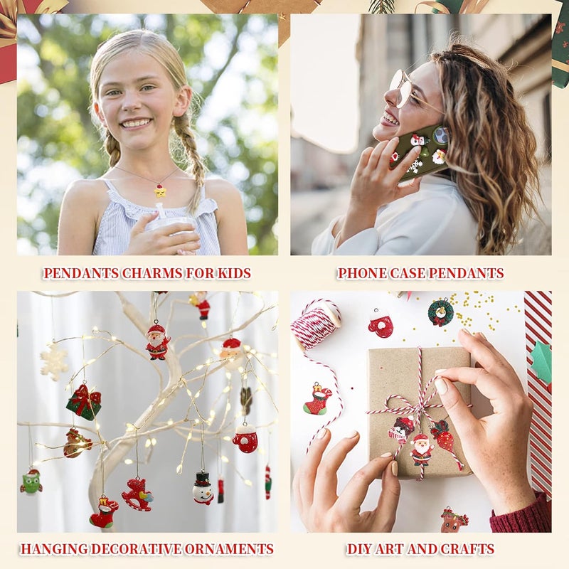 HDRASON 30 pcs Christamas Tree Decorations Clearance,Mini Resin Ornaments for Christmas Trees,Small Santa Clause Charms Xmas Decorations Sets for Girls Women - Image 5